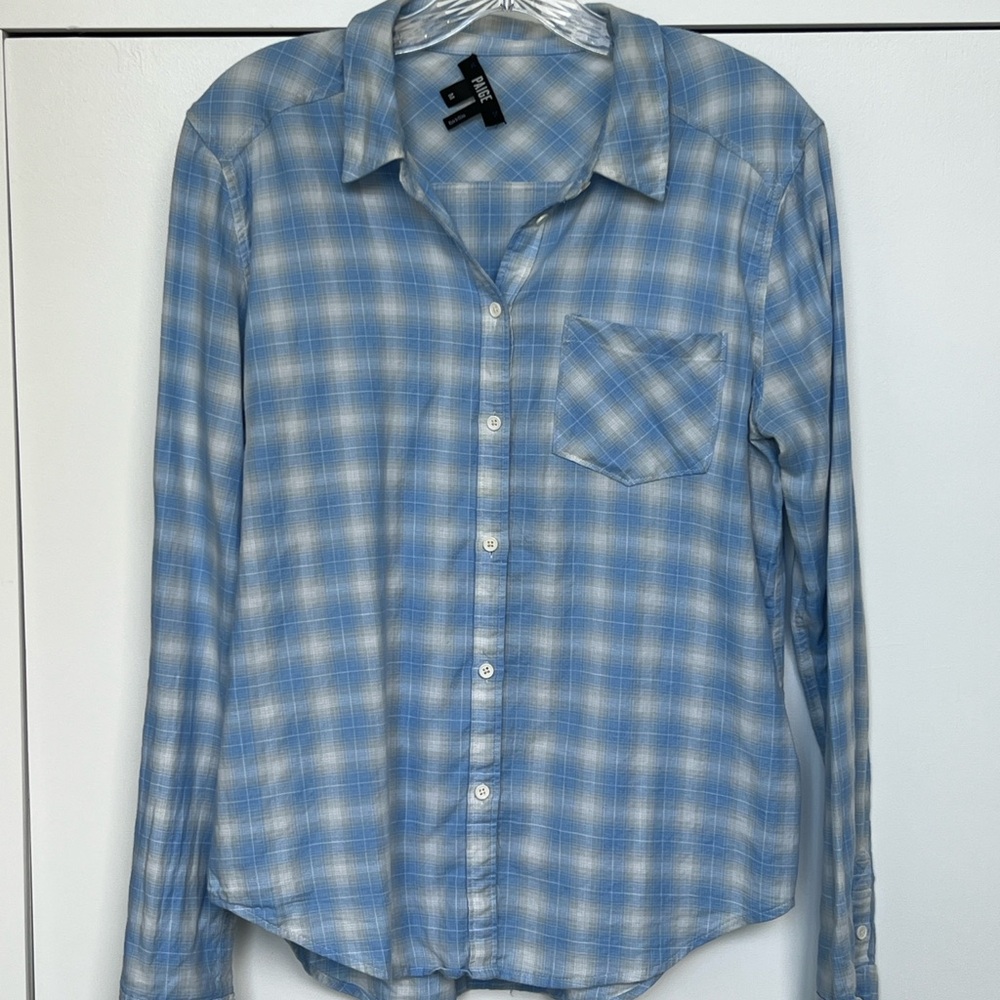 Paige women’s Blue Plaid Button-Up Shirt